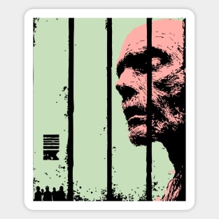 Split Face Zombie Vintage Japanese Horror Graphic Magnet